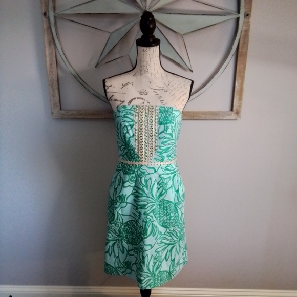 Rare Lilly Pulitzer Originals Bloomy Dress Shorely Blue Toucan Tango Print - 4 - Picture 4 of 14